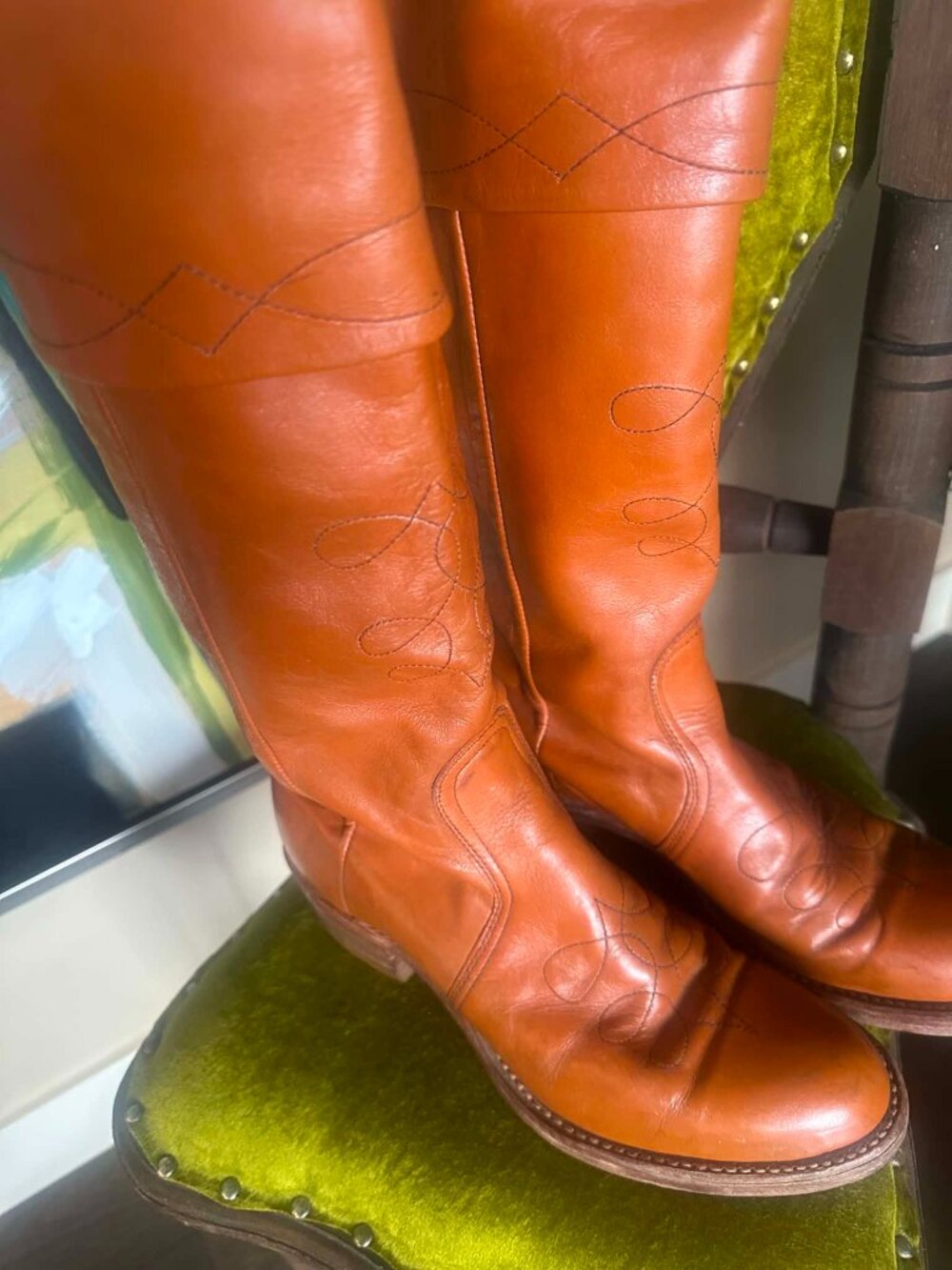 VINTAGE BOULET COWBOY BOOTS - Picture 2 of 11